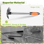 60" Weed Puller Tool with Long Handle and 17" Weeding Tools Gardening Set, Dual Side Hand Weed Rake and Hoe Garden Weeder, Uprooting Weed Pulling Remover Tool for Yard, Patio, Lawn and Garden Planting