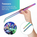 Catcan 4 in 1 Quarium Aquascape Tools Kits, Anti-Rust Stainless Steel Aquatic Plant Aquascaping Tweezers, Scissors, Spatula for Aquarium Tank Cleaning Fish Tank Aquascape Tools Sets