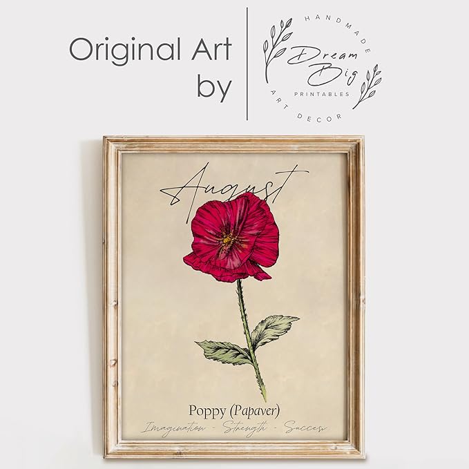 August Birth Flower Art Print - 8x10 (Unframed) | Capturing the Splendor of the August Birth Flower | Decor Accent for Birthdays and Special Occasions | Living Room Décor | Modern Home Décor