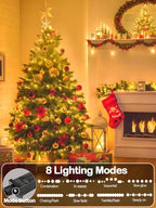 Upgraded Super Long 264FT 800 LED Christmas String Lights Outdoor & Indoor, Memory Function Timer and 8 Modes, Green Wire Waterproof String Lights for Xmas Tree Holiday Party Garden Decor (Warm White)
