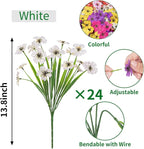 Roberly 24 Bundles Artificial Flowers for Outdoors UV Resistant Silk Fake Flowers Faux Plastic Plants for Porch Garden Window Box Indoor Outdoor Spring Summer Home Farmhouse Decor, White