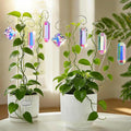 Kanpura 7 Pieces Crystal Prisms Suncatchers with 13.7 ’’ Small Trellis for Mini Potted Plants Garden Accessories Indoor Fairy Plant Suncatchers Gift for Plant Lovers (AB)