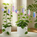 Kanpura 7 Pieces Crystal Prisms Suncatchers with 13.7 ’’ Small Trellis for Mini Potted Plants Garden Accessories Indoor Fairy Plant Suncatchers Gift for Plant Lovers (AB)