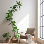 Bailikang 7.2ft Artificial Rubber Tree Faux Plants Indoor Faux Floor Artificial Trees Indoor,Fake Plant Fake Tropical Plants,Large Floor,Real Touch Rubber Tree for Home Decor