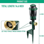 LIULO TOOL Gear Drive Sprinklers for Yard, 360 Degree Garden Water Sprinkler Head on Spike Base with 3/4 Inch Adapters, 5 Modes Adjustable Irrigation Tool for Large Area Yard Lawn Garden