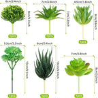 QUOZUO Green Succulent Plants, 6pcs Mini Fake Succulents Plants for DIY Crafting Home Floral Wall Office Decoration (excluding pots)
