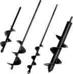 Auger Drill Bit for Planting 1.6"x9"+1.6"x16.5"+2.8"x16.5"+3"x12" Garden Spiral Drill Bit,Heavy-Duty Bulb Auger, Post Hole Digger for 3/8" Hex Driver Drill Solid Shaft