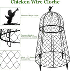 10 Pack Plant Protectors from Animals, Garden Cloches for Plants, Rustproof Chicken Wire Cloche Plant Cages to Keep Animals Out, Sturdy Metal Garden Cages for Outdoor Plants 13" D x 20" H