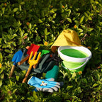 Kidz Gardening Set -Real Metal Gardening Tools Kit for Childrenz Includes Sturdy Shovel,Rake,Fork,Trowel,Kidz Garden Kit with Sun Hat,Apron,Gloves,Tote Bag,Sprayer and Bucket,Outdoor Gardening Gifts