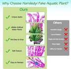 Hamiledyi Aquarium Plastic Plants Aquarium Decor Artificial Fish Tank Plants Lifelike Tall Fish Tank Decorations Aquarium Plant Suitable for Saltwater and Freshwater 15.7in 2pcs
