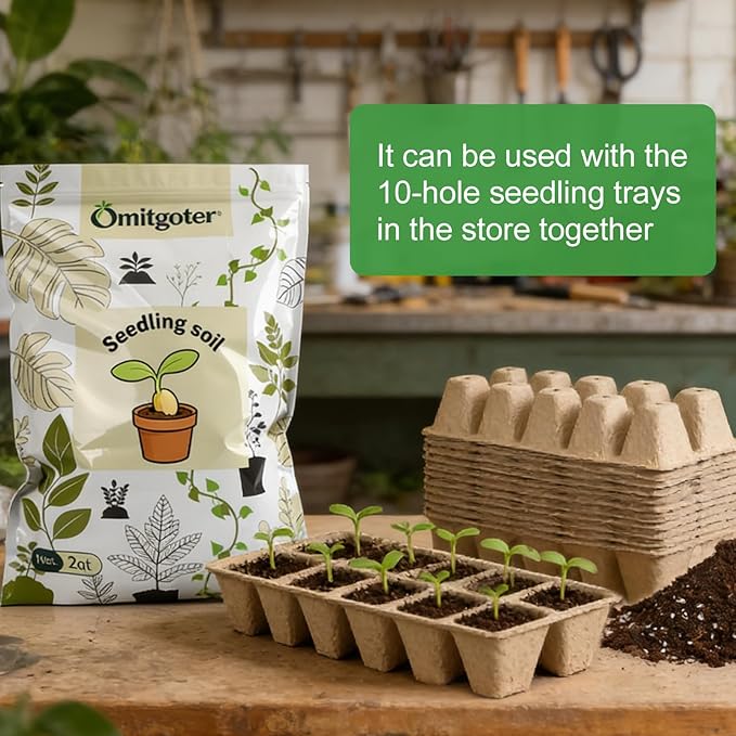 Organic Seed Starter Soil and Potting Mix 4qt，100% Natural,Promotes Rapid Rooting & Germination