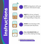 Mycelium 4LB Mushroom Grow Kit | All-in-One CVG Substrate & Rye Berries Grain Bag | Pre-Sterilized with Injection Port & Filter Patch | Grow Dung-Loving Mushrooms with Ease – Just Add Liquid Culture
