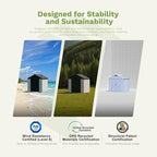 Patiowell 8 x 12 FT Plastic Outdoor Storage Shed with Floor, Resin Shed with Window and Lockable Door for Garden, Backyard, Tool Storage Use, Easy Assemble, Gray (Kick-it Shed)