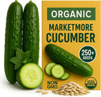 250+ Organic Marketmore Cucumber Seeds – Premium Heirloom Seeds – Perfect for Gardens, Raised Beds & Containers – Crisp, Delicious & Non-GMO – USA Grown (Cucumis sativus)