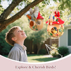 Bird Houses for Outside – Hand-Painted Decorative Bird House, Waterproof Resin Hanging Birdhouse for Patio, Yard, Porch & Garden Decor