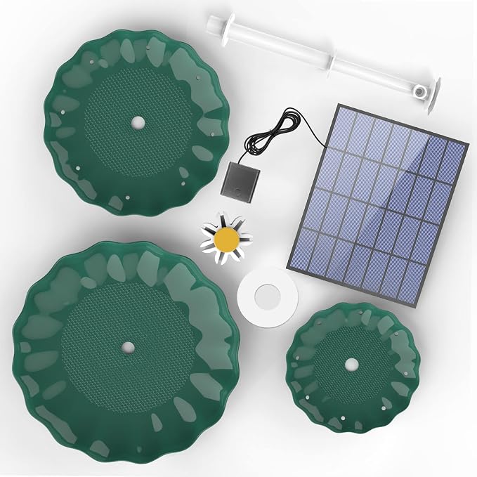 AISITIN 3 Tiered Bird Bath Solar Fountain Pump, 3.5W Solar Water Fountain, 2026 New DIY Solar Powered Water Pump for Bird Bath, Garden, Fish Tank and Outdoor Bird Feeder