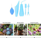 VILLCASE Succulent Planting Tool Set 5 Pieces Blue Gardening Accessories for Bonsai and Indoor Plants, Portable Hand Tools for Planting and Transplanting in Home Garden