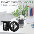 100 Pack 2 inch Net Pots Hydroponics Supplies Cups, Round Wide Lip Design Orchids Aquaponics Garden Slotted Mesh Heavy Duty Net Pot with 20 Pcs Plant Labels