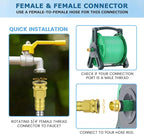 Short Stainless Steel Metal Garden Hose 3 ft, 3/4" Female to Female Solid Brass Connector, Small Leader Hose for Hose Reel, Durable, Flexible, Lightweight, Outdoor Water Hose Extension Adapter