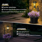 2Pcs 7.9 Inch Solar Lights Planter Dual-Sided 3000K Warm White Lighting, 2 in1 (Wall/Stand) Flower Pots, Auto on/Off IP65 Solar Post Light with Planter Waterproof for Yard, Patio, Porch, Pathway Decor