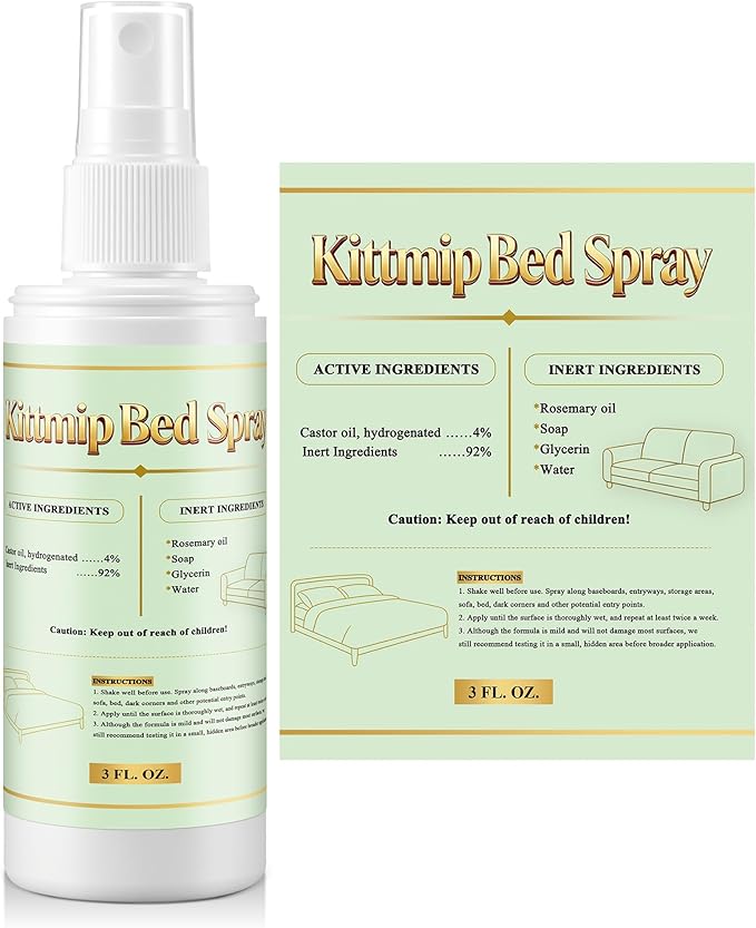 Bed Bug Spray Natural Travel Spray Child & Pet Safe - Plant Based Bed Bugs, Lice, Mite Treatment, Stain & Odor Free Control, Compact Travel Size for Hotels, Suitcase, Backpack, Shoes, 3oz, 1 Pack