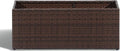 SUNNYPARK Brown Rectangular Planter Box All-Weather PE Rattan Large Modern Planters with Removable Liner Indoor Outdoor Decorative Flower Pot for Patio, Balcony, Garden