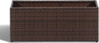 SUNNYPARK Brown Rectangular Planter Box All-Weather PE Rattan Large Modern Planters with Removable Liner Indoor Outdoor Decorative Flower Pot for Patio, Balcony, Garden