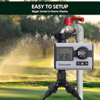 Drip Irrigation System with Water Timer Quick-Connect Automatic Irrigation Kit with 1/2 inch Hose 1/4 inch Distribution Tubing and Accessories DIY Garden Misting System for Yard, Lawn, Patio