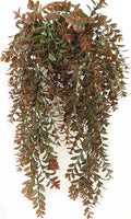 Artificial Hanging Vine, Faux Ivy Leaves Plastic Plants Greenery Fake Foliage Plant UV Resistant Vines Decor for Indoor Outdoor Home Kitchen Garden Office Wall Baskets Wedding Decoration Red 2 Pack