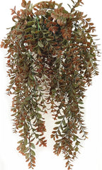 Artificial Hanging Vine, Faux Ivy Leaves Plastic Plants Greenery Fake Foliage Plant UV Resistant Vines Decor for Indoor Outdoor Home Kitchen Garden Office Wall Baskets Wedding Decoration Red 2 Pack