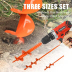 Auger Drill Bit for Planting Set of 3, (1.6x8.6, 3x12, 2x14.5) for 3/8" Hex Drive Drill, Easy Planter Garden Auger, for Post Hole Digger Bulb Bedding Digging Plant Rapid Planter