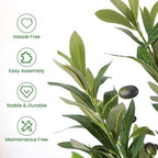 Alupssuc 4ft Olive Trees Artificial Indoor & Outdoor, Faux Olive Tree with Lively Artificial Trunk and Lifelike Fruits, Fake Potted Tree for Modern Home Office Living Room Decor