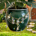 Sun Catcher Plant Hanger Crystal Suncatchers Rainbow Plant Pot Accessory for Indoor Outdoor Window Hanging Home Garden Decor, Plant Lover Gift