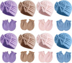 Newborn Baby Girl Hats Mittens Set Cotton Hospital Bow Hat Beanies Caps Gloves for New Born Girls 0-6 Months