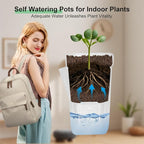 50 Pack 2.5" Clear Self Watering Pots for Indoor Plants, Semi Hydroponic Pots with Drainage & Water Level & Plant Label, Plastic Nursery Pots for Propagation, African Violet