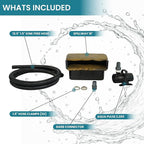 HALF OFF PONDS Filtering Waterfall Spillway Kit | 16-inch lip, Rock lid, 2200 GPH Aqua Pulse pump, 12.5 ft tubing, Backyard water gardens