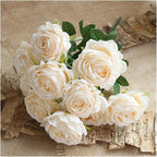 Flower Artificial, Artificial Silk Melaleuca Roses Wedding Photography Bouquets Valentine's Day Gift Home Living Room Simulation Flower Decoration(Polvere Media)