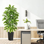 Artificial Yellow Dracaena Tree - 5FT Tall Fake Plants with Black Planter - Artificial Plants Indoor Floor Plant in Pot - Large Tropical Fake Yucca Potted Tree for Home Office Living Room Decor