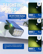 AUDERWIN Solar spotlights Outdoor 63 LED 3 Lighting Modes, IP65 Waterproof Lighten Yard Garden House Garage Pathway for Christmas Decorations-2 Pack