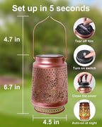 2 Pack Hummingbird Solar Lanterns Outdoor Waterproof, Garden Decor Birthday Gifts for Women Mom Grandma Sister, Metal Hanging Solar Lights Outside Decorative for Backyard Patio Lawn Pathway Landscape