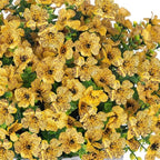 HyeFlora Artificial Faux Fall Hanging Mums Plants Flowers Basket for Outdoor Outside, Autumn Fake Silk Yellow Daisy UV Resistant Realistic for Porch Patio Balcony Home Yard Decoration