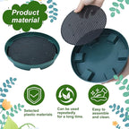 Wenfan 10 Set Invisble Hanging Basket Insert 7”Hang Basket Drip Pan 3-in-1 Plant Saucers Trays Plastic Water Catcher Tray Self Watering Planter Insert Plant Auto Watering Devices for Hanging Basket