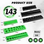 20-Piece Magnetic Tool Organizer Set, 1/4", 3/8", 1/2" SAE & Metric Socket Organizers, 2 Large Wrench Holders, 24-Slot Wrench Rails, Plier and Screwdriver Wall Mount Storage