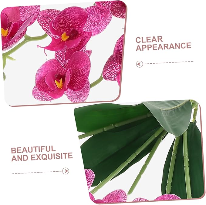 PRETYZOOM Artificial Phalaenopsis Orchid Stem Realistic Faux Flower Arrangement for Home Decor Wedding and Event Decoration for Living Room and Office Aesthetic