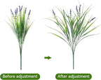 Ivydale 20PCS Artificial Plants Fake Flowers Monkey Grass for Outdoors,UV Resistant Realistic Purple Faux Greenery Shrubs Outside Decor for Home Garland Porch Patio Balcony Planter Yard Office Pathway