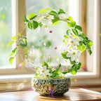 SNAIL GARDEN 2Pcs Small Trellis for Indoor Plants with Suncatcher Colorful Crystal, 9.8in Indoor Plant Trellis for Climbing Plants,House Plant Trellis for Potted Plants Hoya Ivy, Jasmine