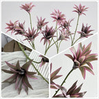 Fake Dracaena Plant, Artificial Greenery Branches 18.5" Realistic Shrubs Small Leaves Stems Faux Plants for Indoor Outdoor Garden Potted Wedding Party Office Planter Filler DIY Decoration Purple 2 Pcs
