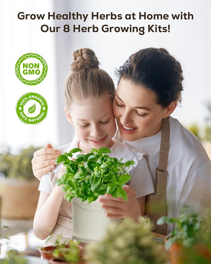 8 Herb Indoor Window Garden Kit – Complete Set with Tools – Unique Gift for Women, Mom, Friend – Birthday, Christmas, Mother's Day – Beginner Gardening Lovers for Kitchen Windowsill