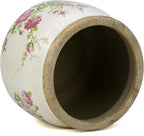 Dosayes Large Ceramic Pot for Planters, Ice Crack Glazed Flower Pot with Drainage Holes,5.91inch Vintage Planters for Indoor and Outdoor (Pink)
