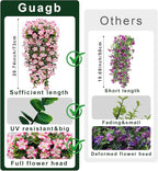 Artificial Geranium Hanging Flowers for Outdoor Decoration, 2 Bundles UV Resistant Silk Geranium Fake Plants Faux Flowers for Front Porch Garden Patio Window Box Outside Indoor Decor (Pink)